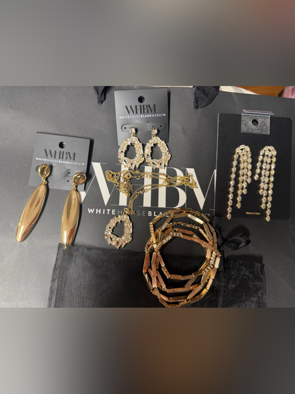 White House Black Market Gold-Tone Mixed Earring Collection